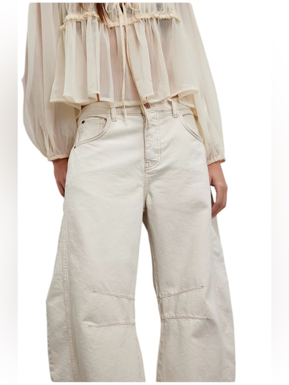 We The Free Good Luck Mid-Rise Barrel Jeans - Size 25 - Picture 4 of 11